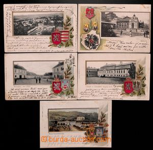 182712 - 1910 ERBY - sestava 5ks tlačených lito pohlednic, LUŽE, C
