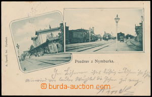 182739 - 1902 NYMBURK - NÁDRAŽÍ  2-views  B/W postcard, station bu