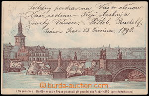 182741 - 1898 PRAGUE - Charles Bridge after/around sesutí near/in/at