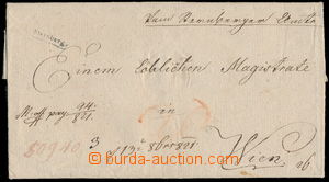 182759 - 1821 ČESKÉ ZEMĚ/ skládaný dopis adresovaný do Vídně 