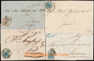 182761 - 1853-54 selection of 4 letters of the first issue, contains 