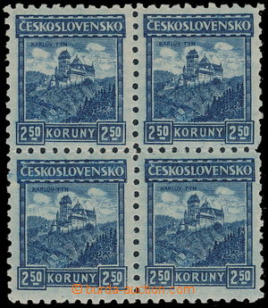182764 - 1926 Pof.215, Karlštejn (castle) 2,50CZK blue, block of fou