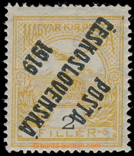 182819 -  Pof.90Pp, 2f yellow, inverted overprint type III.; at top l