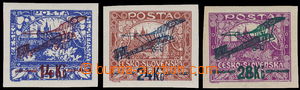 182856 -  Pof.L1-L3, I. provisional air mail stmp., complete imperfor