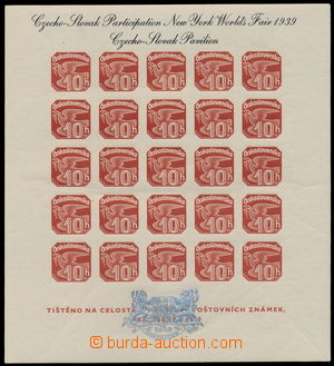 182942 - 1939 AS2f, Novinový aršík 1937, výstava NY 1939, černý