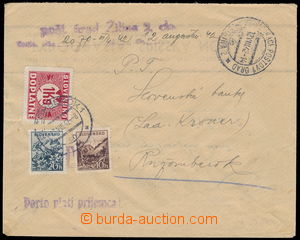 182955 - 1942 letter sent from Žilina to Ružomberoku, cancel. PORTO