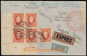 182960 - 1939 Ex+let. zaslaný dopis do Ekvádoru (!), vyfr. zn. Alb.