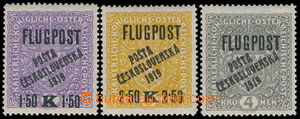 182961 -  Pof.52II-54II, Letecké s přetiskem FLUGPOST, typy II. + I