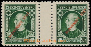 183016 - 1939 Alb.23M B(2), Hlinka 50h green, 2-stamps. horiz. gutter