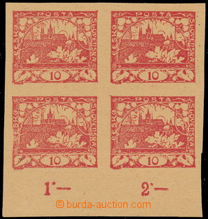 183083 -  ZT  Pof.5, zkusmý tisk hodnoty 10h červená, krajový 4-b
