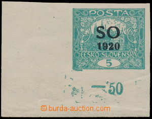 183250 -  Pof.SO3 Is, Hradčany 5h blue-green imperforated, L the bot