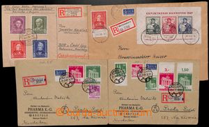 183262 - 1949-1950 3 Reg letters from Bi-Zone i.a. with Mi.101, 102, 