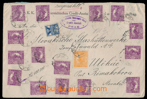 183324 - 1920 bank money letter with stated value of 100.000Kč (!), 
