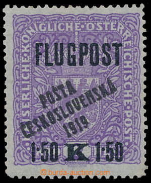 183376 -  Pof.52I, Airmail stamp with Opt 1,50K/2K violet / black, NA