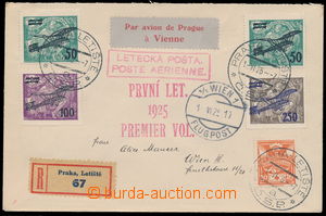 183398 - 1925 first flight PRAGUE - VÍDEŇ, airmail letter with Pof.