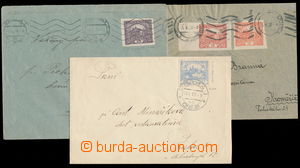 183443 - 1919-20 sestava 3ks vnitrostátních dopisů s barevnými od
