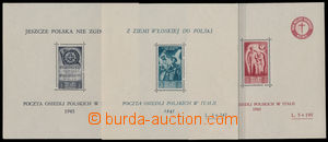 183462 - 1945 POLISH LEGIONS - CORPO POLACCO souvenir sheets Sass.2-4