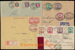 183477 - 1921 3 letters franked with stamps Airmail II. , Airmail III