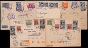 183492 - 1936-1938 sestava 5ks dopisů vyfr. přetiskovými známkami