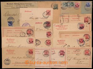 183525 - 1890-1909 3 dopisy s přetiskovými Germania 10Para, 20Para,