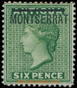 183570 - 1876 SG.2b, issue of Antigua - Victoria 6P green with Opt MO