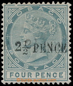 183579 - 1891-1892 SG.31b, Victoria 2½; PENCE on 4P grey, DOUBLE