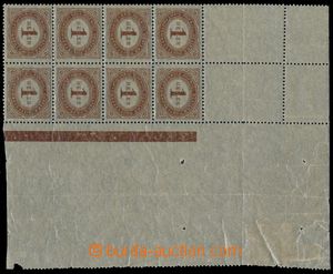 183605 - 1900 POSTAGE-DUE Ferch.P22, corner block-of-8 with complete 