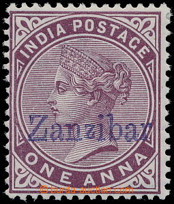 183606 - 1895 SG.2, Indian 1 Anna violet plum with blue Opt ZANZIBAR,