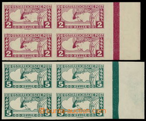 183608 - 1917 EXPRESS  rectangle 2h and 5h, marginal block-of-4, impe