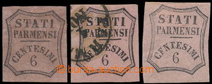 183645 - 1863 NEWSPAPER STAMPS Sass.1, Stati Parmensi 6Cts rosa vivo 
