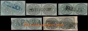 183656 - 1852 Sass.1, Znak Mezzo Baj, šedá a šedomodrá, 4x 2-pás