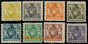 183739 - 1921 Mi.45A-52A, Coat of Arms 2Rp-15Rp, perf 9½-10; lig