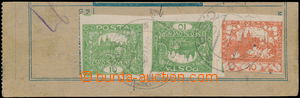 183778 - 1920 parcel dispatch card segment franked with. i.a. 2 imper