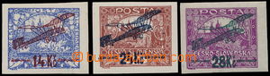 183783 -  Pof.L1-L3, I. provisional air mail stmp., complete imperfor
