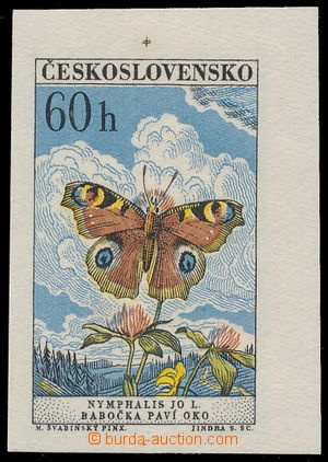 183791 - 1961 Pof.1221N, Butterflies 60h imperforated, marginal piece