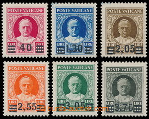 183805 - 1934 Mi.39-44, 40C-3,70L, Opt on stamps Pope Pius XI.; compl