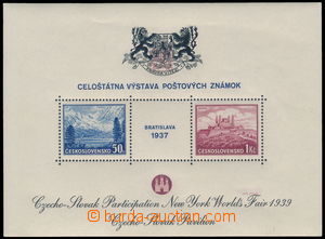 183851 - 1939 AS3a, miniature sheet Bratislava 1937, exhibition NY 19