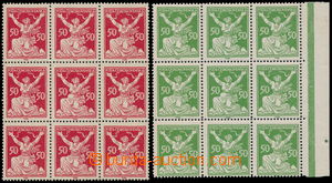 183918 -  Pof.155A DV 1 + 156A DV 1, 50h červená a 50h zelená, 2x 