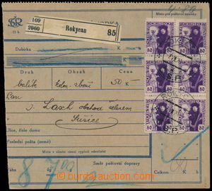 183932 - 1920 larger part C.O.D. dispatch-note franked with. block of