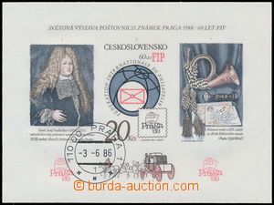 183935 - 1986 Pof.A2747B, miniature sheet 60 Years of F.I.P., imperfo