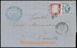 183954 - 1863 Sass.12 + Sardinie16E, Victor Emmanuell II. 15C blue, t