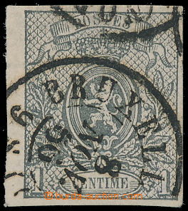 183968 - 1866 Mi.19, Znak 1C šedo černá, DR BRUXELLES; bezvadný k