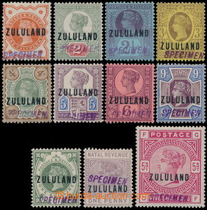 183991 - 1888-1893 SG.1s-11s, F1s, overprint 1/2P-5Sh ZULULAND and fi