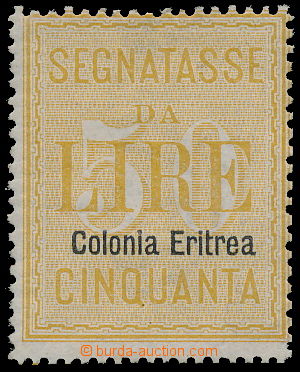 184019 - 1903 ERITREA, 50Lire yellow-brown with Opt COLONIA ERITREA; 