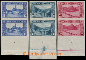 184024 - 1912 Ferch.61-63, Landscapes 12h, 60h, 72h, pairs with sheet