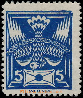 184052 -  Pof.143B, 5h modrá, perforace ŘZ 13¾; svěží, zk. 