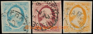 184059 - 1852 Mi.1-3, William III. 5C-15C with circular postmarks; ch