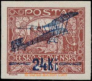 184067 -  Pof.L2 IIp, I. provisional air mail stmp. 24Kč/500h brown 