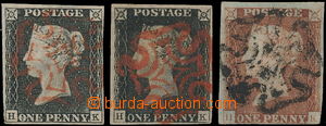 184070 - 1840-41 SG.1, Black Penny, intense black, plate 1a; SG.2, Pe