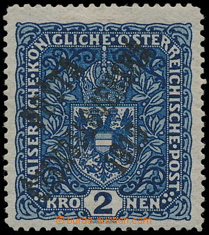 184075 -  Pof.48IIa, Coat of arms 2 K dark blue, wide format, overpri